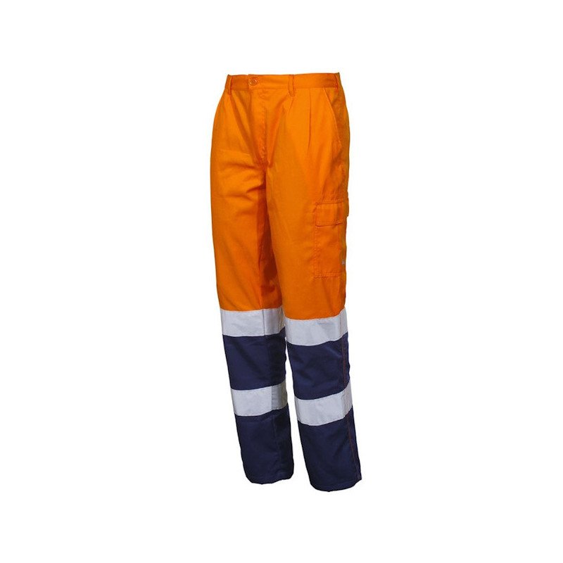 PANTALONE ALTA VISIBILITA' LIGHT ARANCIO FLUO/BLU NAVY 8438 047 - Mondoferramenta