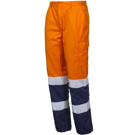 PANTALONE ALTA VISIBILITA' LIGHT ARANCIO FLUO/BLU NAVY 8438 047 - Mondoferramenta