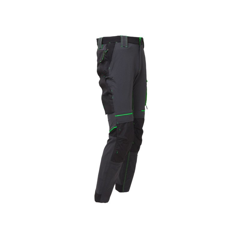 PANTALONE STRETCH ATOM ASPHALT GREY/GREEN WPE145RL - Mondoferramenta