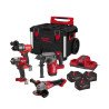 KIT FUEL 8V FORGE TRAPANO PERCUSSORE+ TASSELLATORE+SMERIGLISTRICE+AVVITATORE IMPULSI 1/4 HEX M18 FPP4HF-803P 4933500125 - Mondof