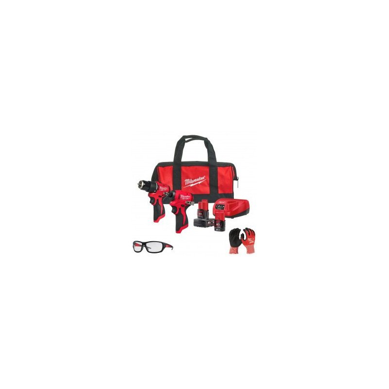 KIT TRAPANO PERCUSSORE+AVVITATORE.IMPULSI 1/4 HEX (12V) M12  BLPP2B-422B 4933500425 - Mondoferramenta